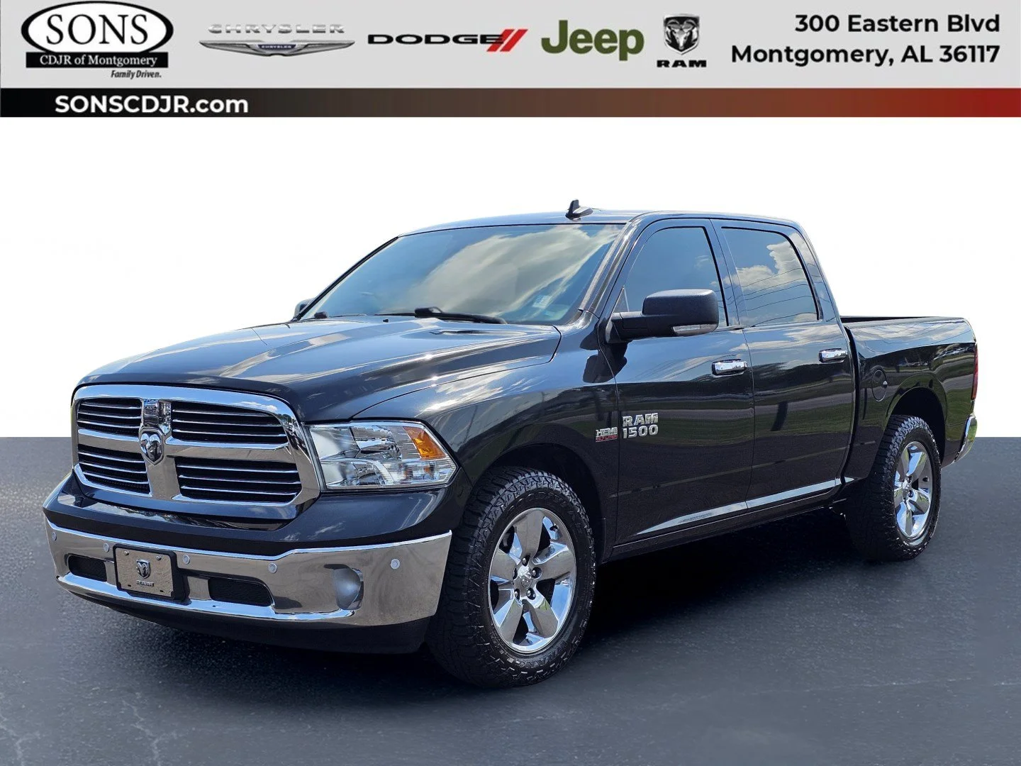 Used 2017 Brilliant Black Crystal Pearlcoat Ram Big Horn image 1