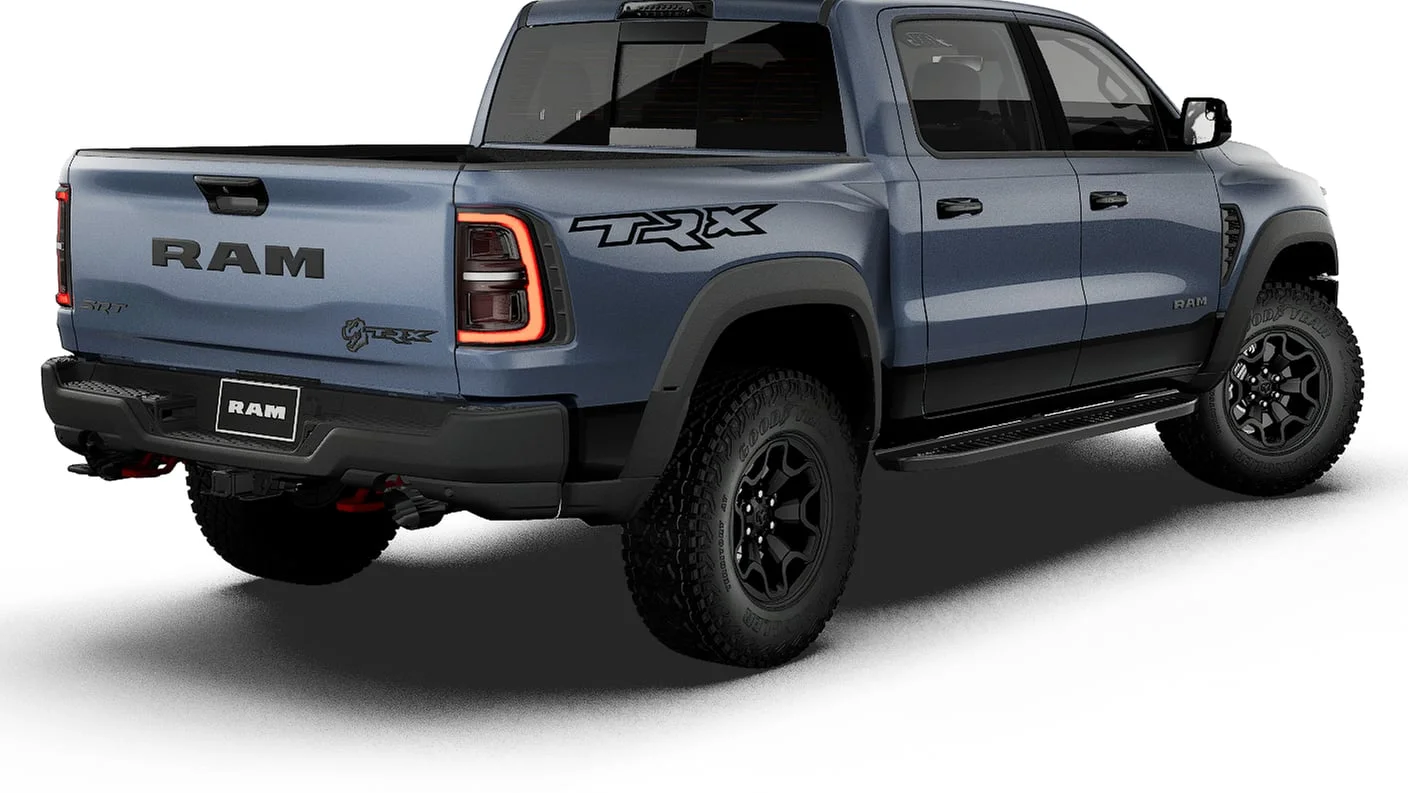 New 2027 Forged Blue Metallic Paint RAM TRX SRT image 2
