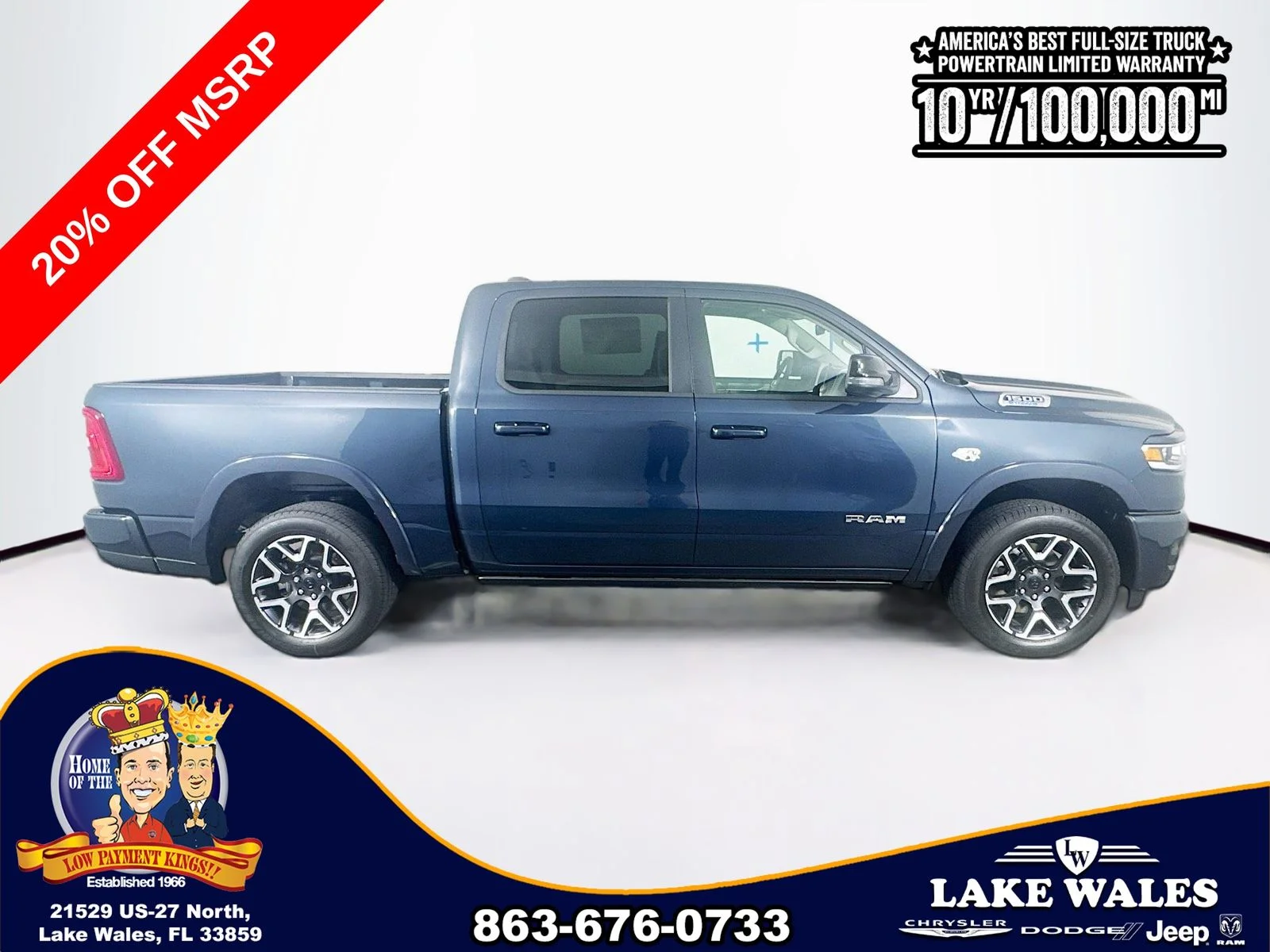 New 2026 Forged Blue Metallic Exterior Paint RAM Laramie image 8