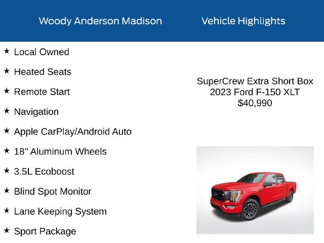 Certified Used 2023 Race Red Ford XLT image 2