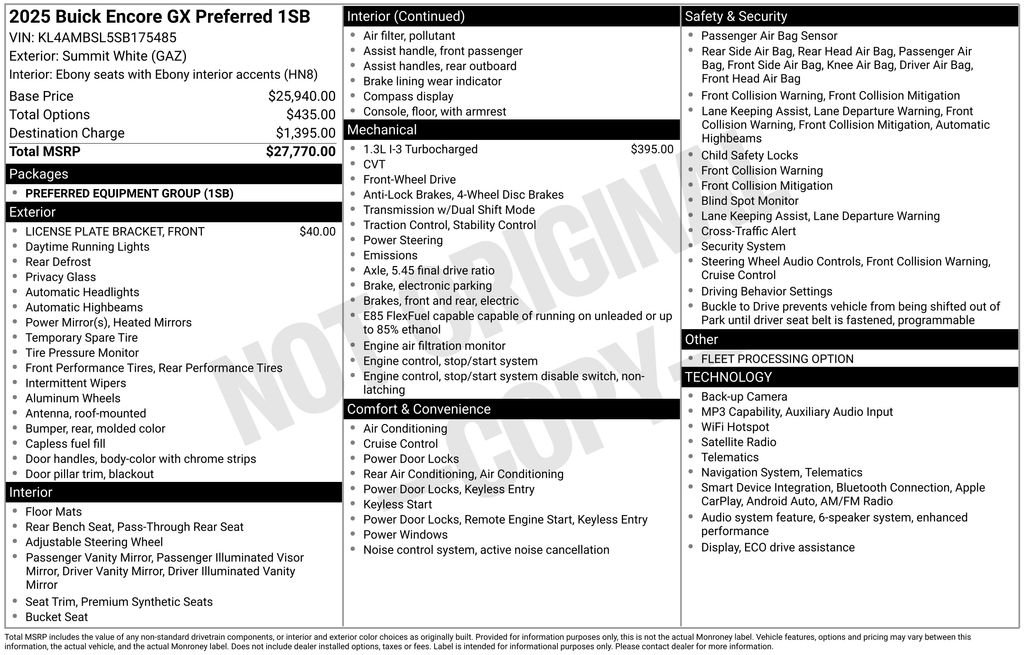 Used 2025 White Buick Preferred image 2