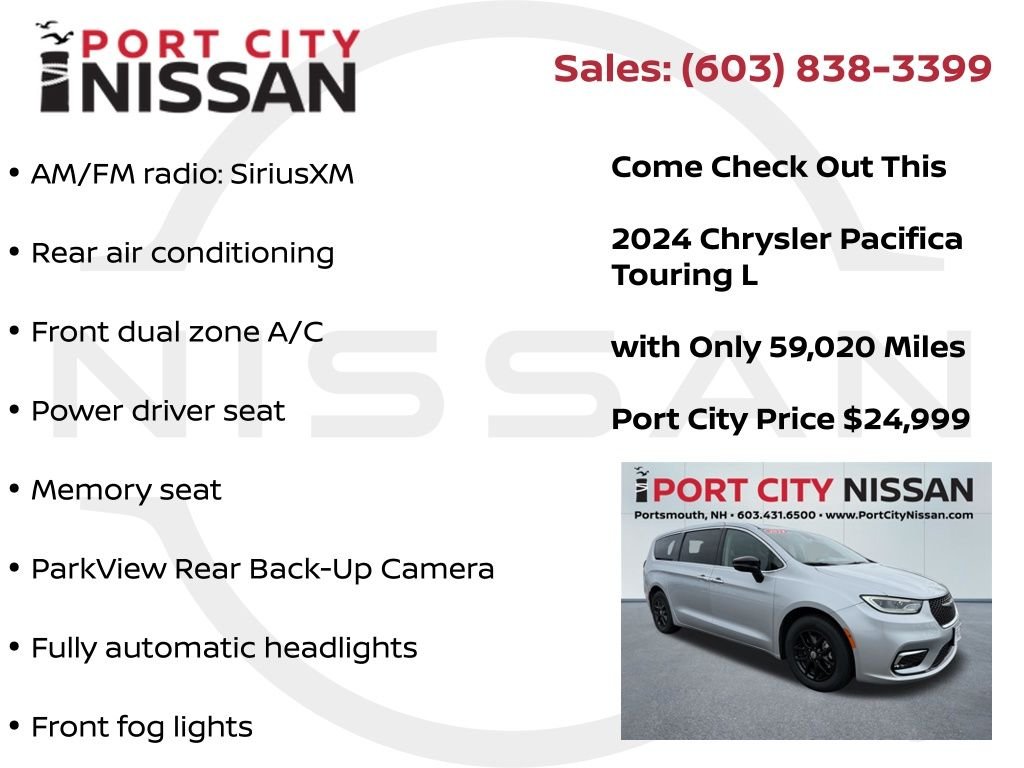 Used 2024 Silver Mist Clearcoat Chrysler Touring L w/heated leather seats image 15