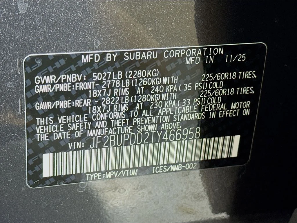 New 2026 Gray Subaru Limited image 42
