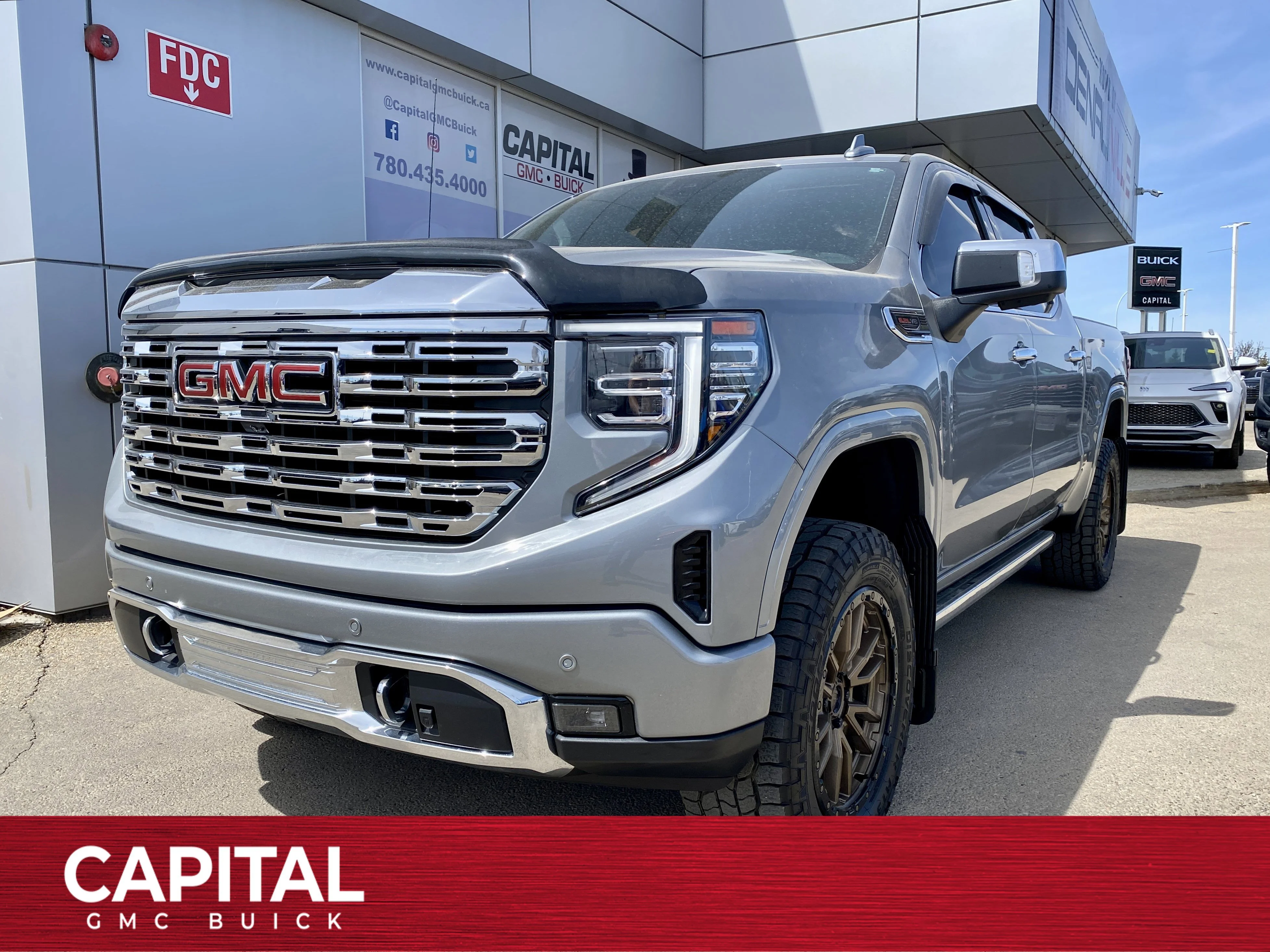 Certified Used 2025 Silver GMC Crew Cab Denali * LIFTED * A/M WHEELS AND TIRES * TECH * image 1