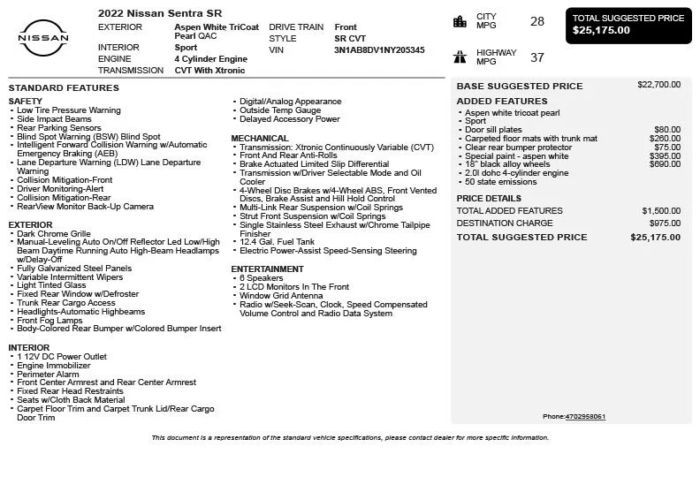 Used 2022 White Nissan SR image 3