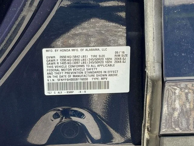 Certified Used 2016 Obsidian Blue Pearl Honda Elite image 30