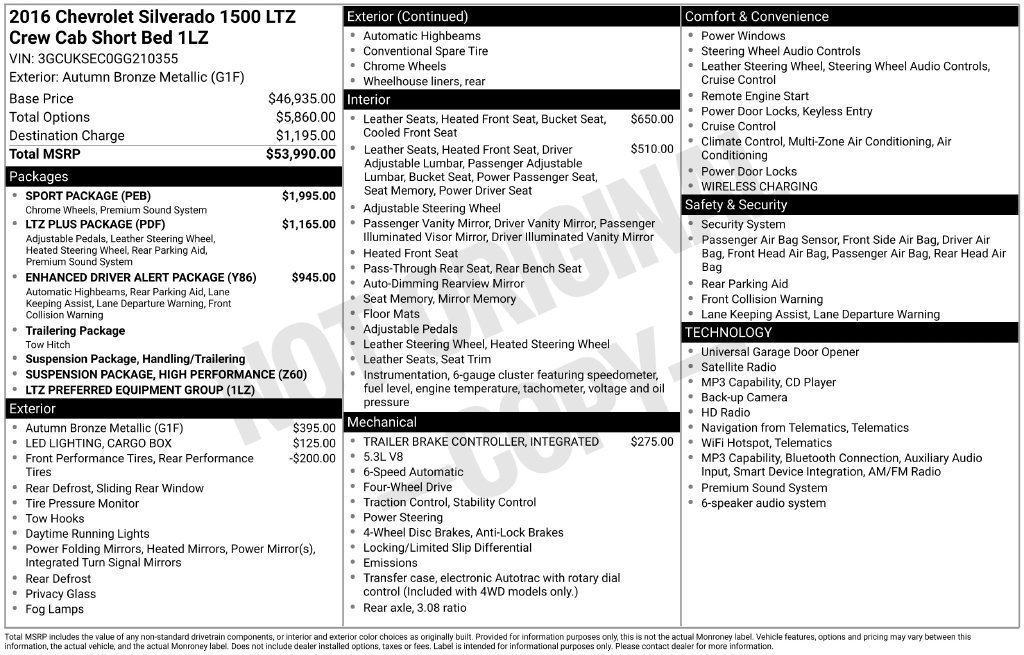 Used 2016 AUTUMN BRONZE METALLIC Chevrolet LTZ image 29