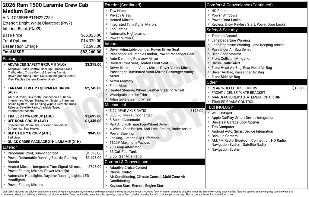 New 2026 Bright White Clear-Coat Exterior Paint RAM LARAMIE image 53
