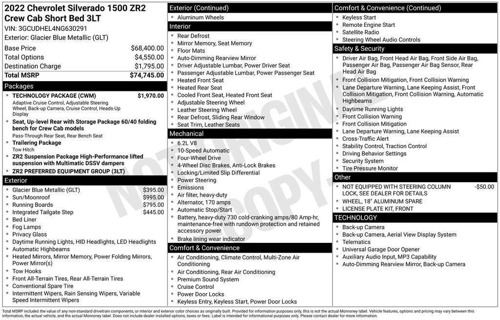 Used 2022 Blue Chevrolet ZR2 image 6