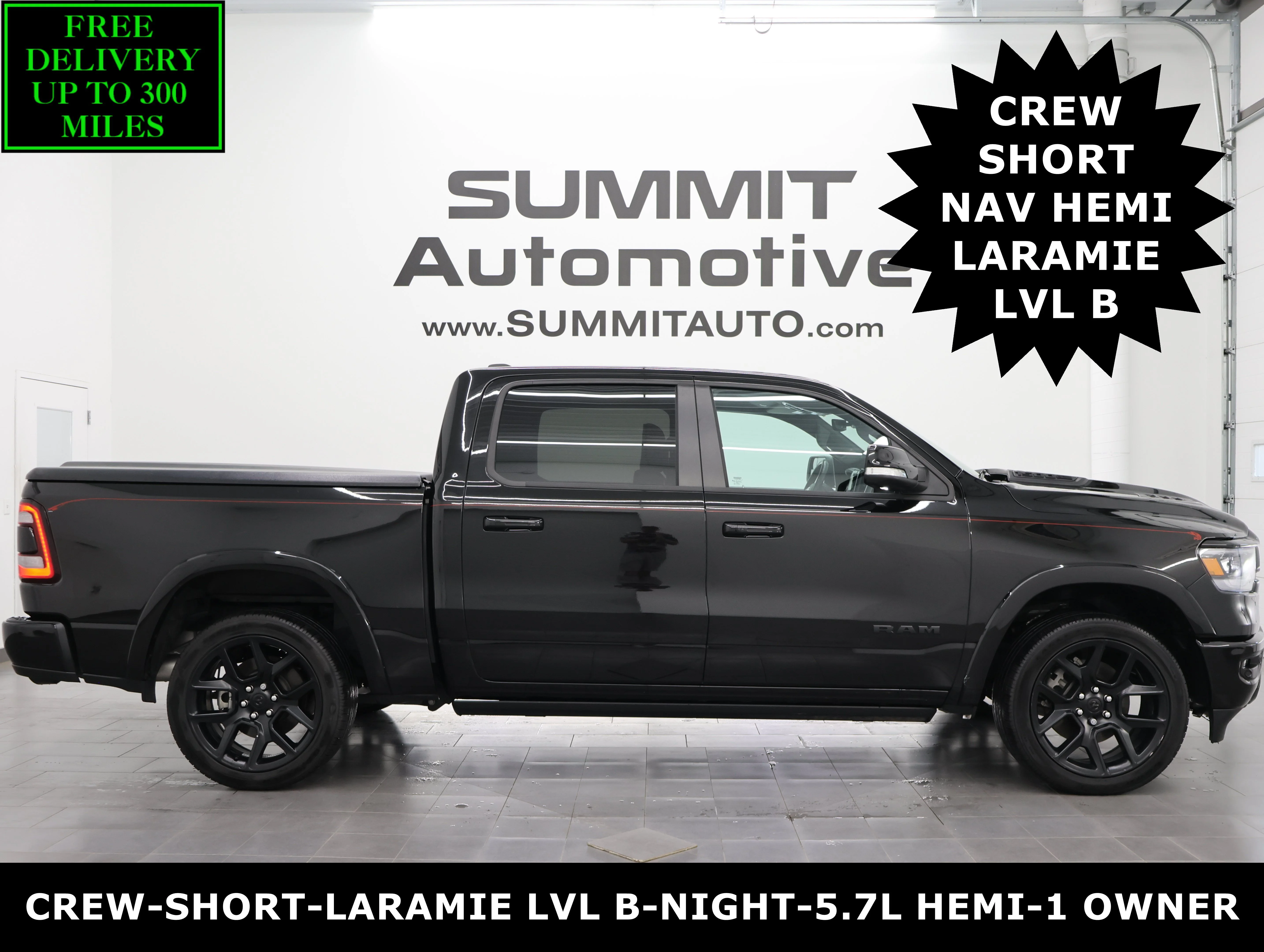 Used 2021 Diamond Black Crystal Pearlcoat Ram Laramie image 1