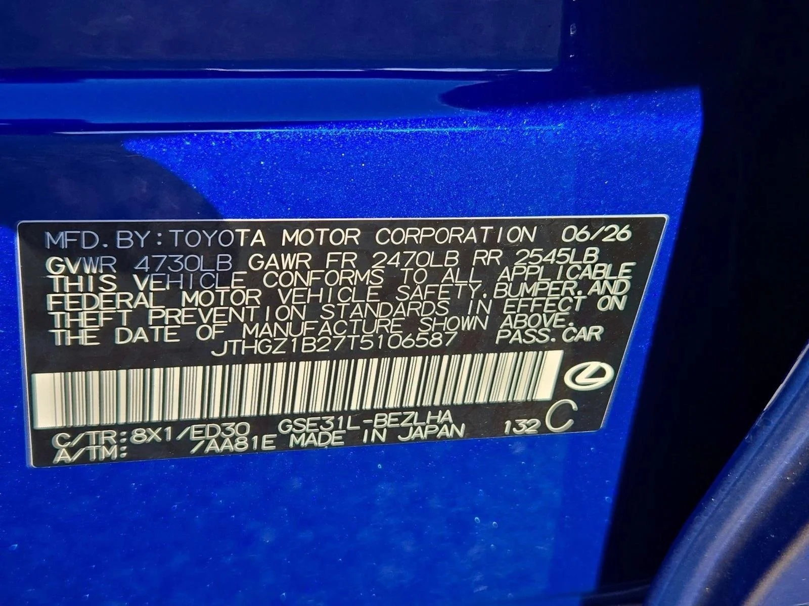 Used 2026 Ultrasonic Blue Mica 2.0 Lexus IS 350 F SPORT image 14