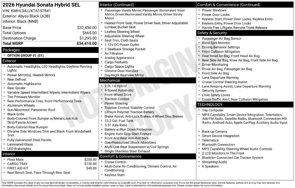 Certified Used 2026 Black Hyundai SEL image 7