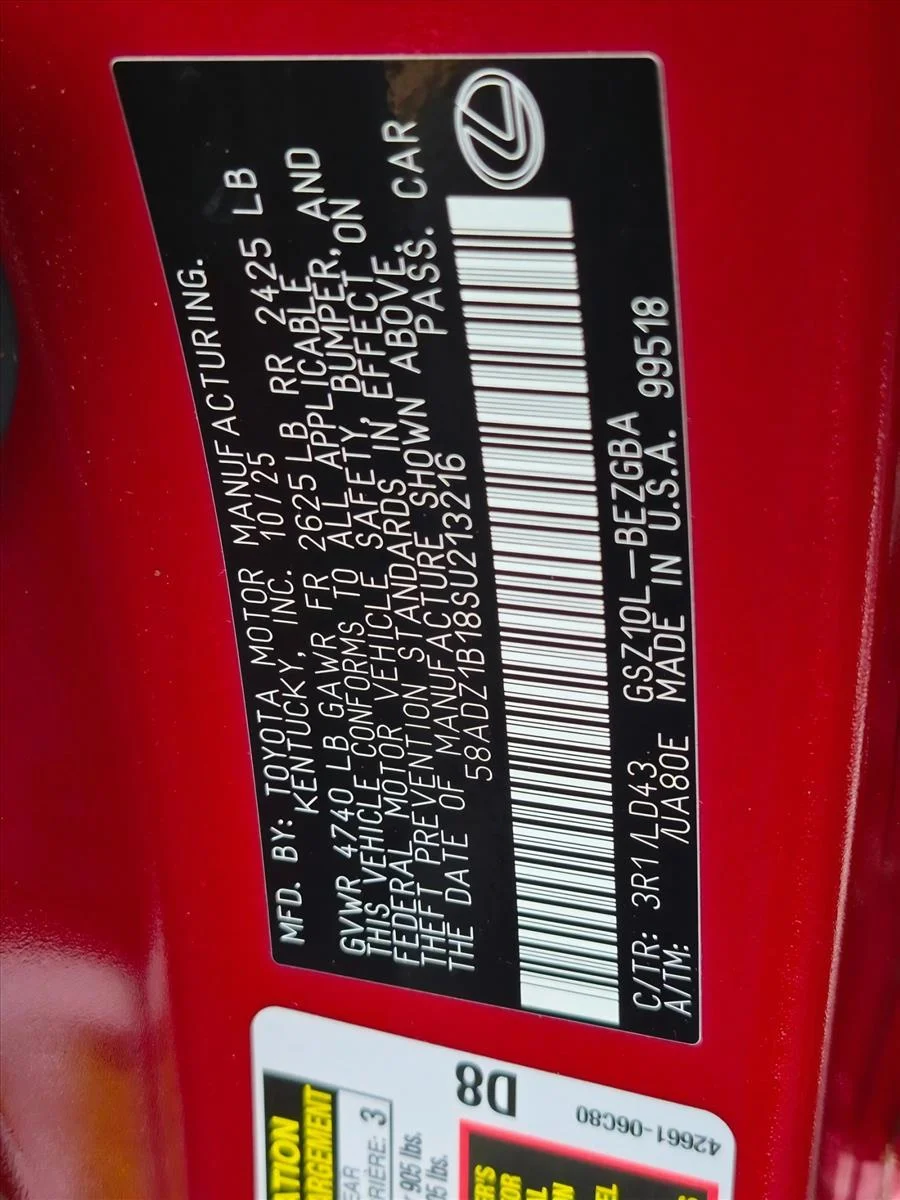 Certified Used 2025 Matador Red Mica Lexus ES 350 image 24