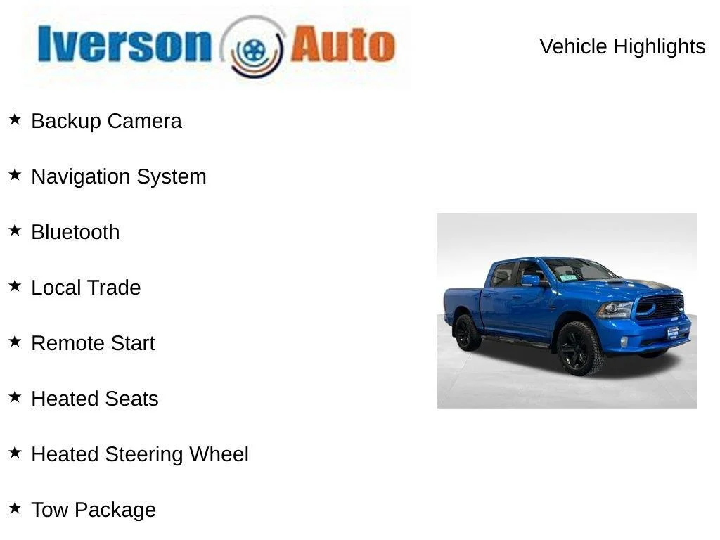 Used 2018 Hydro Blue Pearlcoat Ram Sport image 2