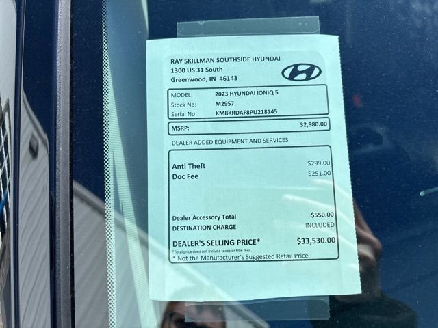 Used 2023 Hyundai IONIQ 5 Limited with VIN KM8KRDAF8PU218145 for sale in Greenwood, IN