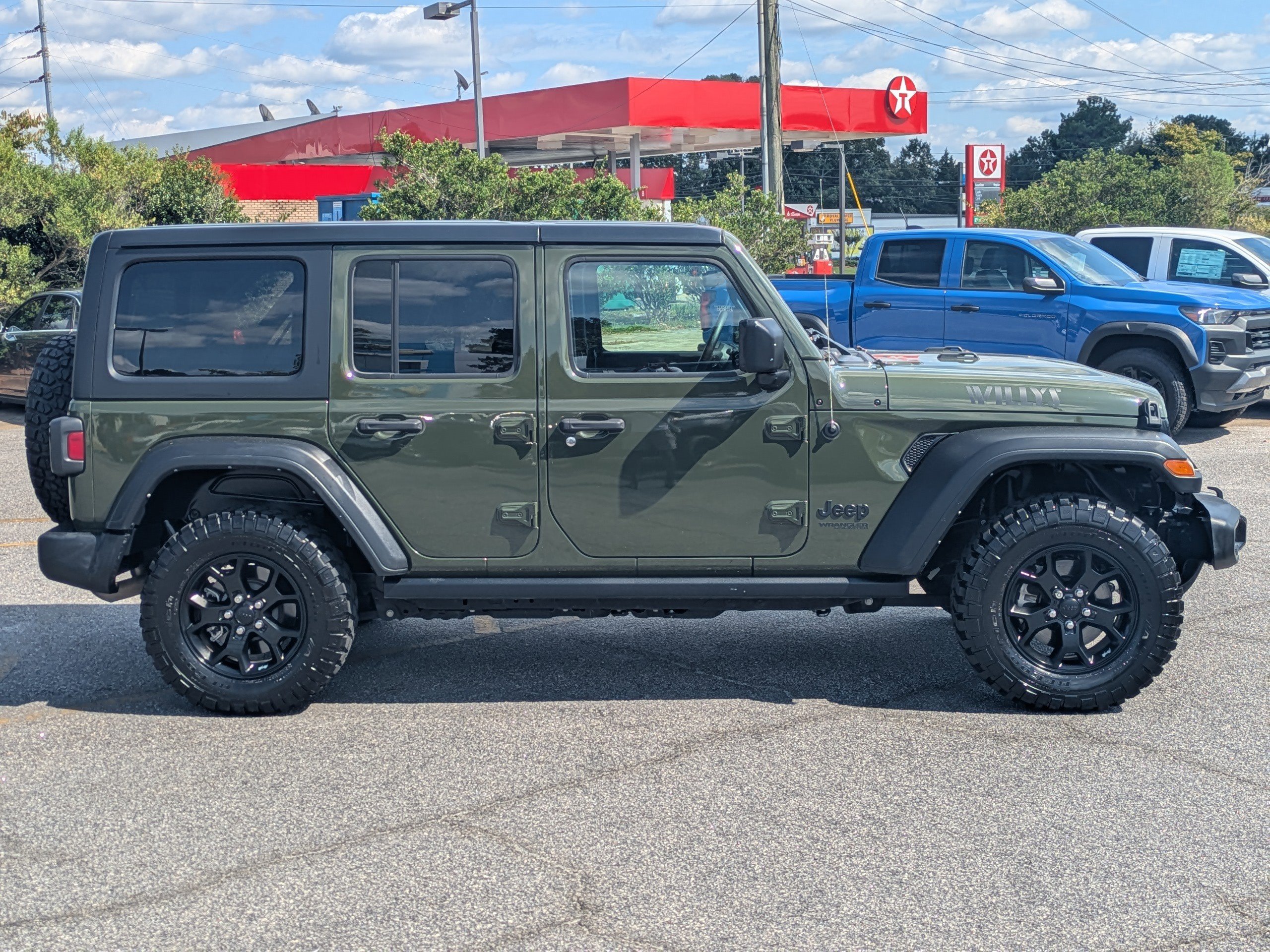 Used 2021 Sarge Green Clearcoat Jeep Unlimited Willys Sport image 3