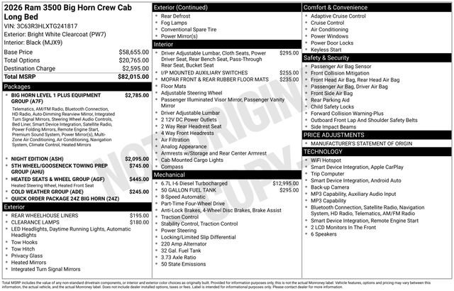 New 2026 Bright White Clear-Coat Exterior Paint RAM Big Horn image 18