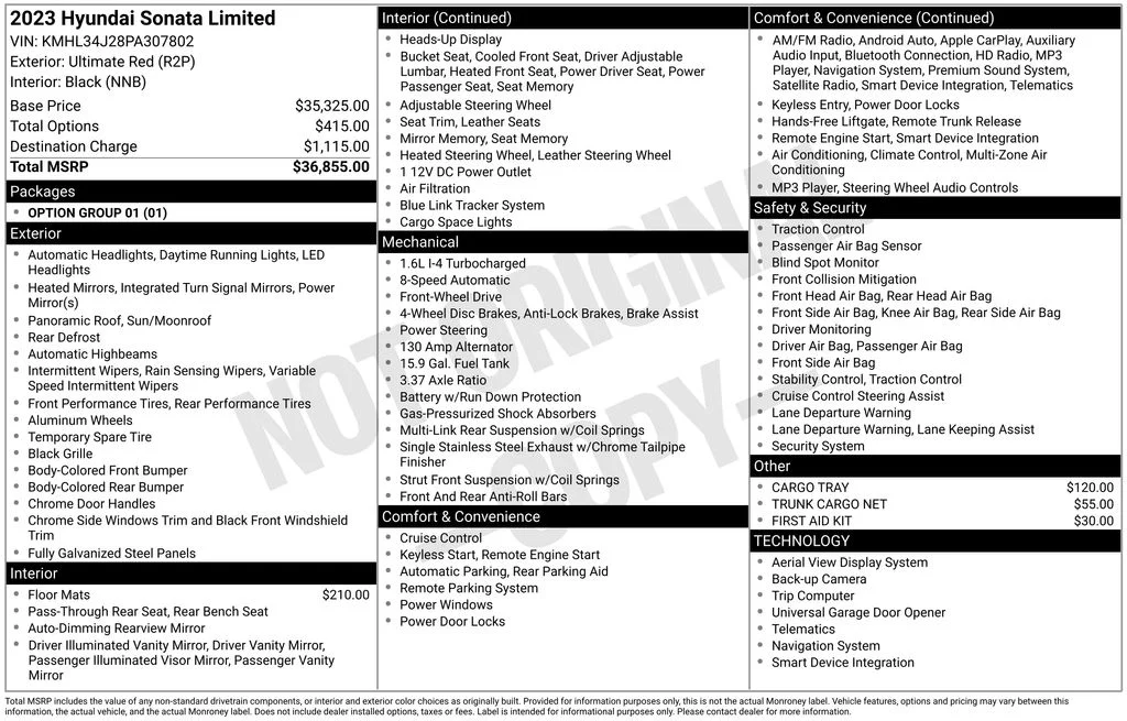 Used 2023 Red Hyundai Limited image 17