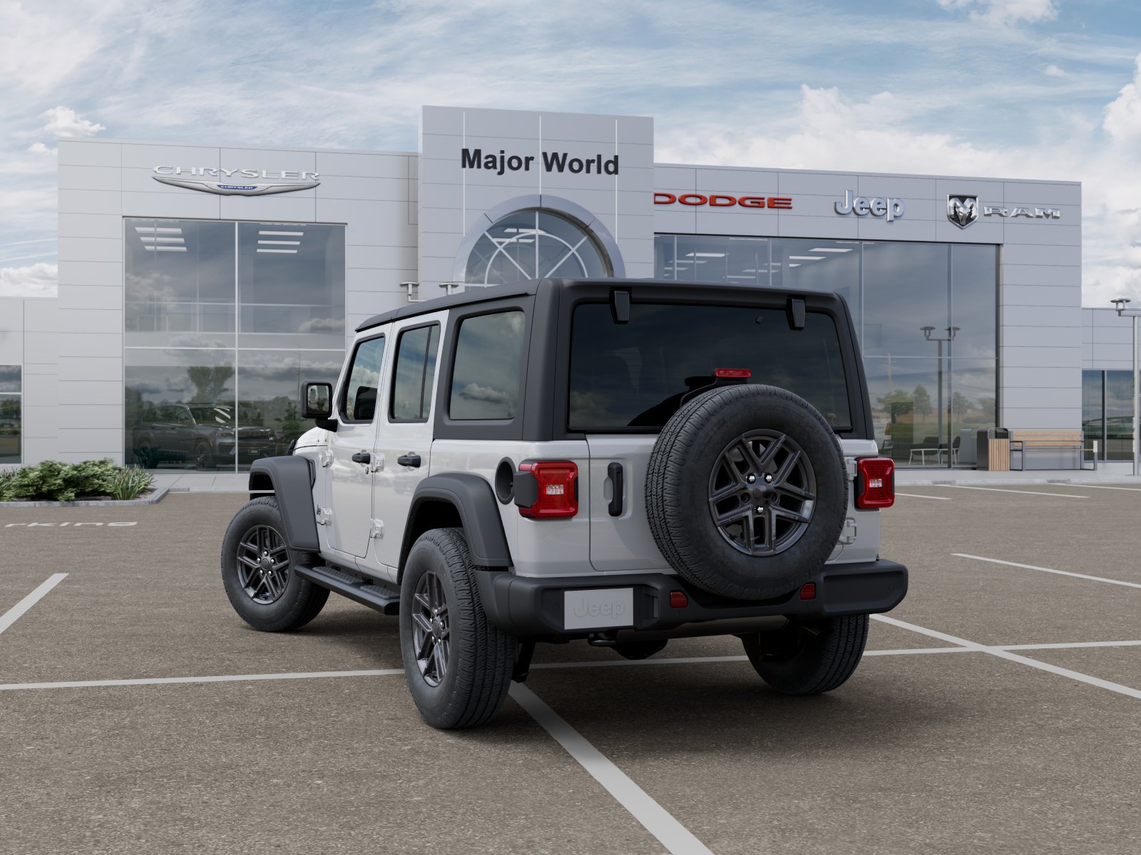 New 2026 Bright White Clear-Coat Exterior Paint Jeep Sport S image 3