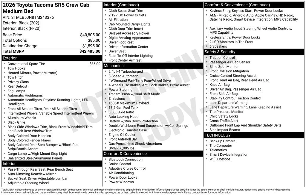 Used 2026 Black Toyota SR5 image 16