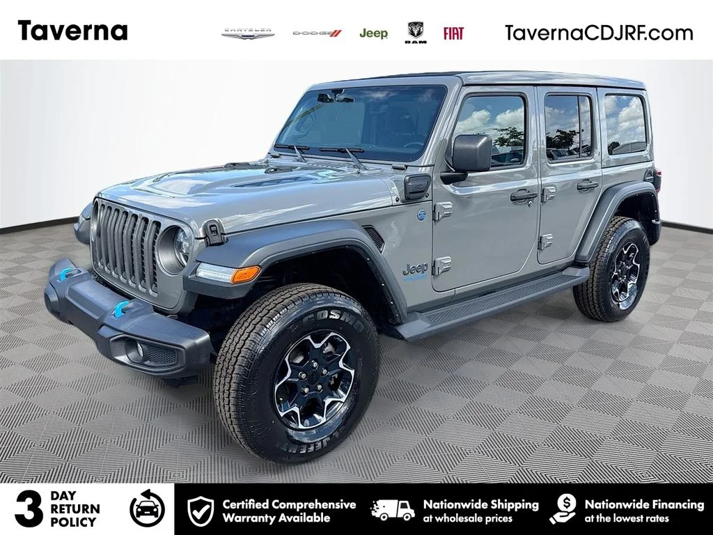 Used 2022 Gray Jeep Unlimited Rubicon 4xe image 1