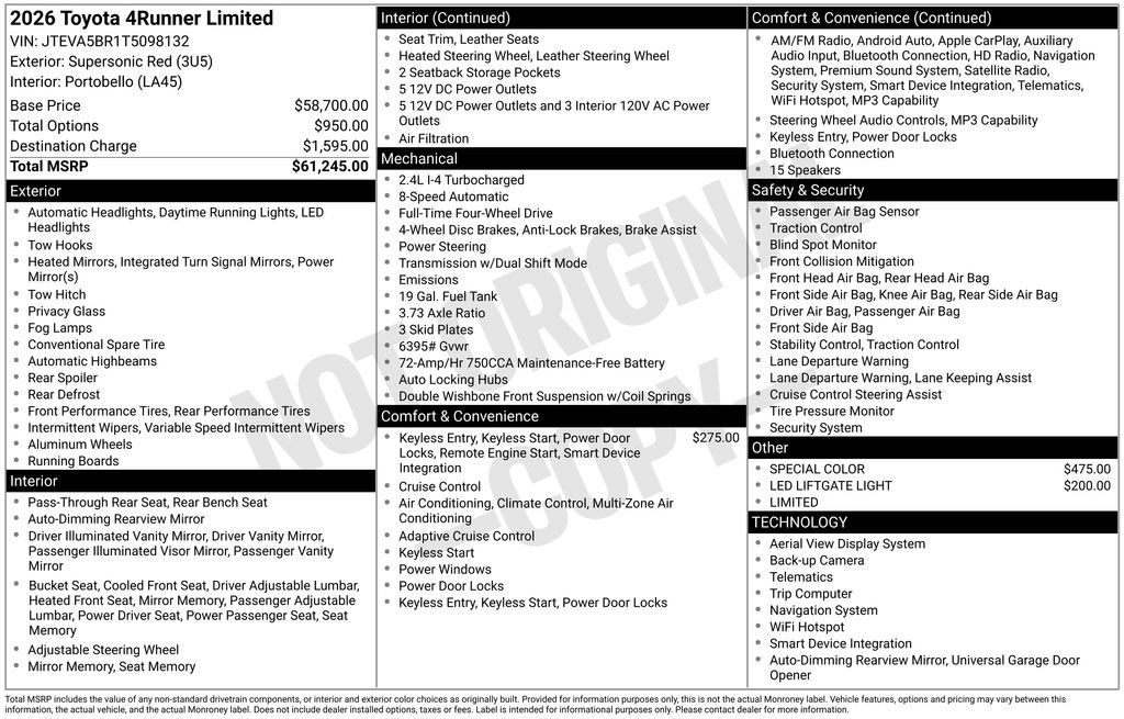 Used 2026 Red Toyota Limited image 2