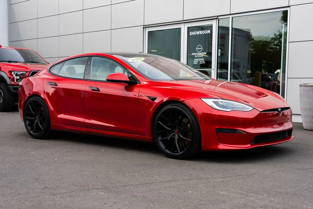 Used 2022 Red Tesla Base image 1
