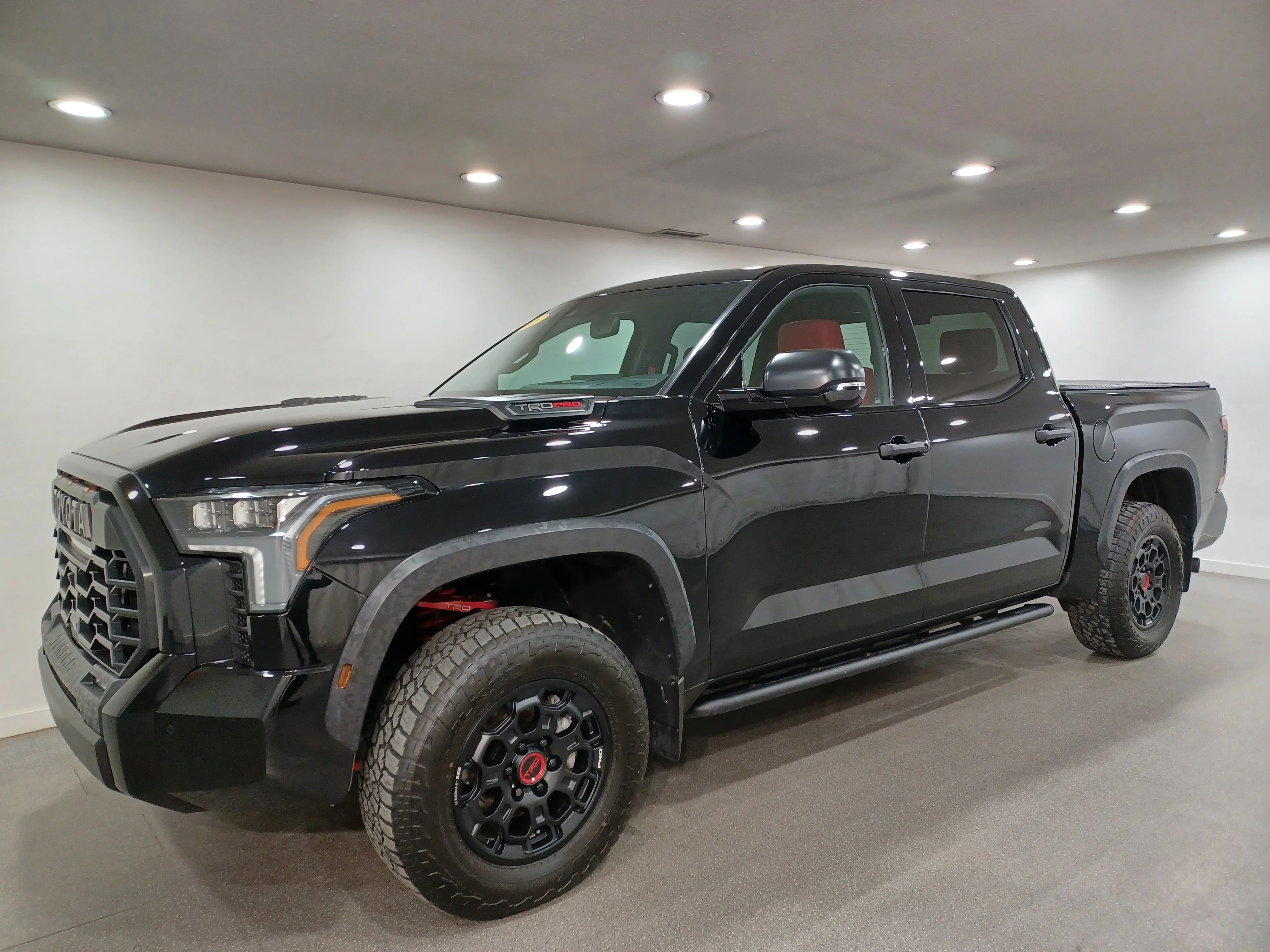 Certified Used 2025 Midnight Black Metallic Toyota TRD Pro Hybrid*i-FORCE MAX | 360 Cam | Pano Roof | Cooled Leather | Htd Wheel | Lane Keep Assist image 2