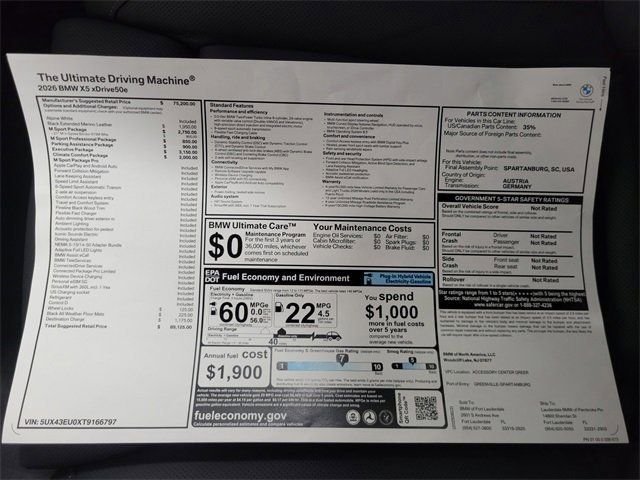 Used 2026 Alpine White BMW xDrive50e image 14