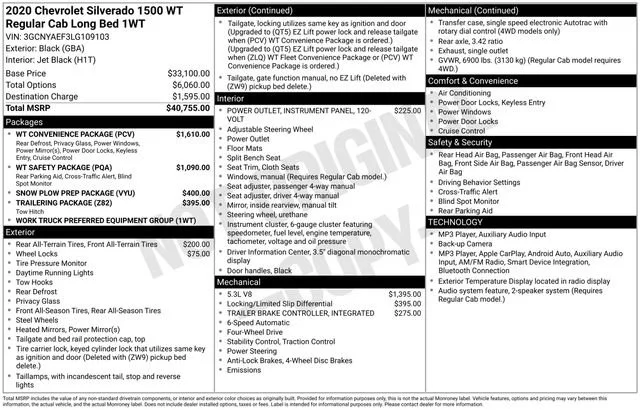 Used 2020 BLACK Chevrolet Work Truck image 3