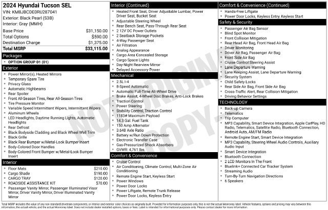 Used 2024 Black Hyundai SEL image 24