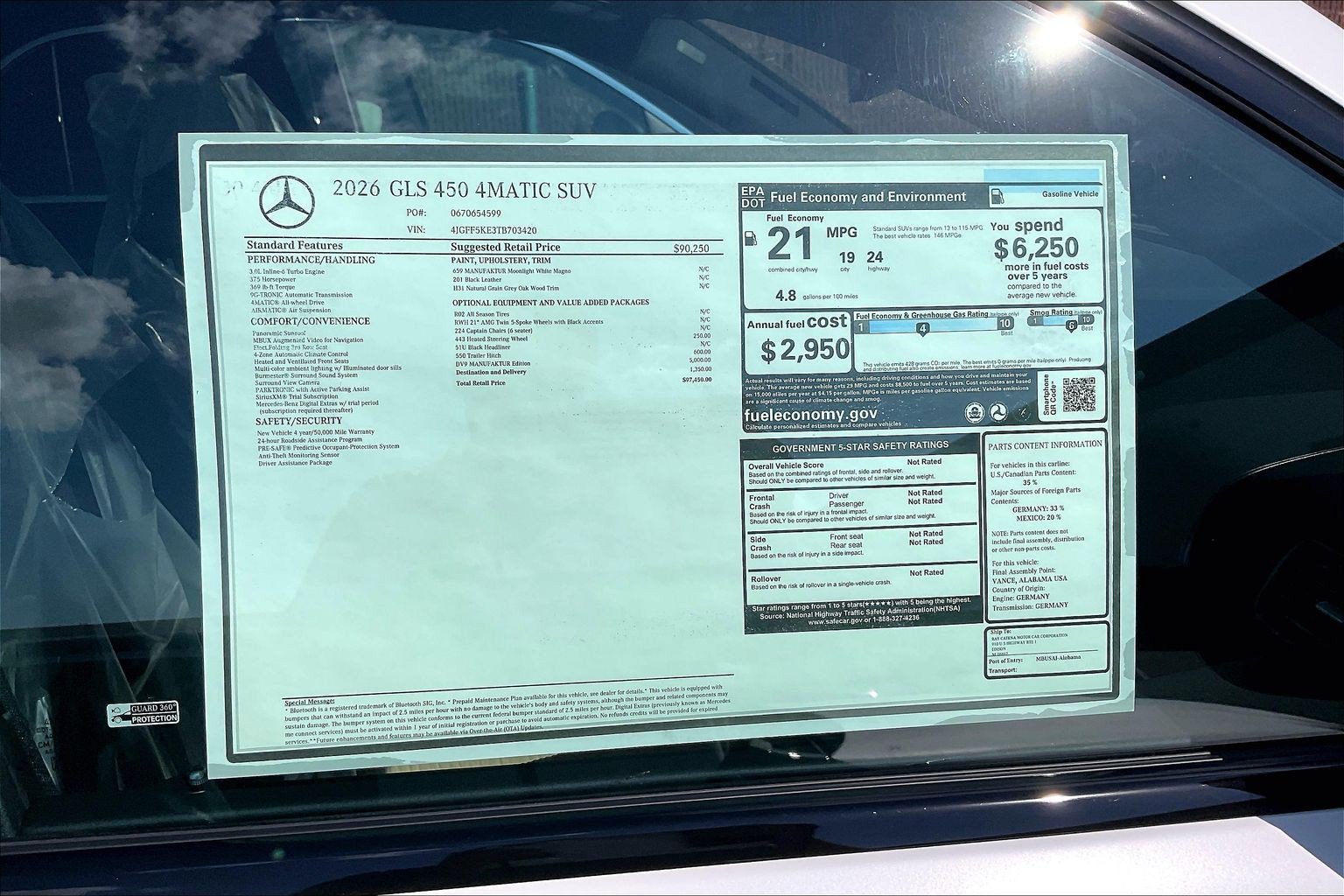 New 2026 MANUFAKTUR Moonlight White Magno Mercedes-Benz GLS 450 image 27