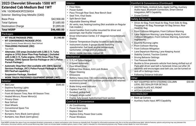 2023 Chevrolet Silverado 1500 Work Truck 1WT 4X4 Double Cab Std Box's photo