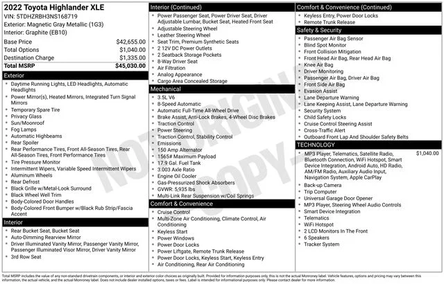 Used 2022 Gray Toyota XLE image 42