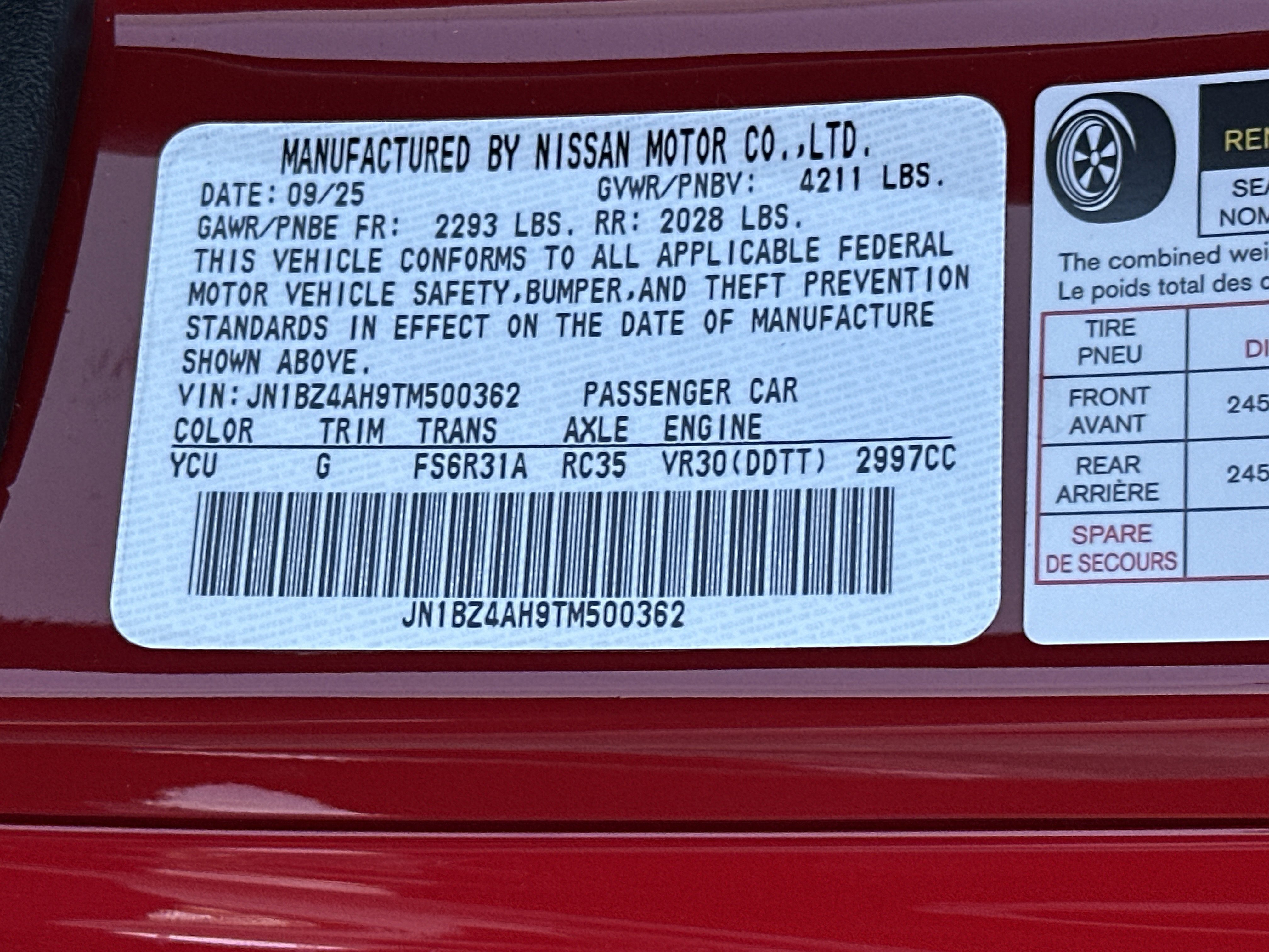 New 2026 Solid Red/Super Black Nissan Sport image 29