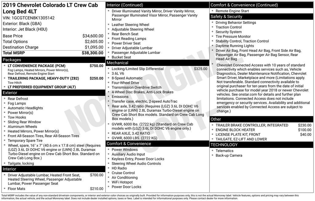 Certified Used 2019 BLACK Chevrolet 4WD LT image 30