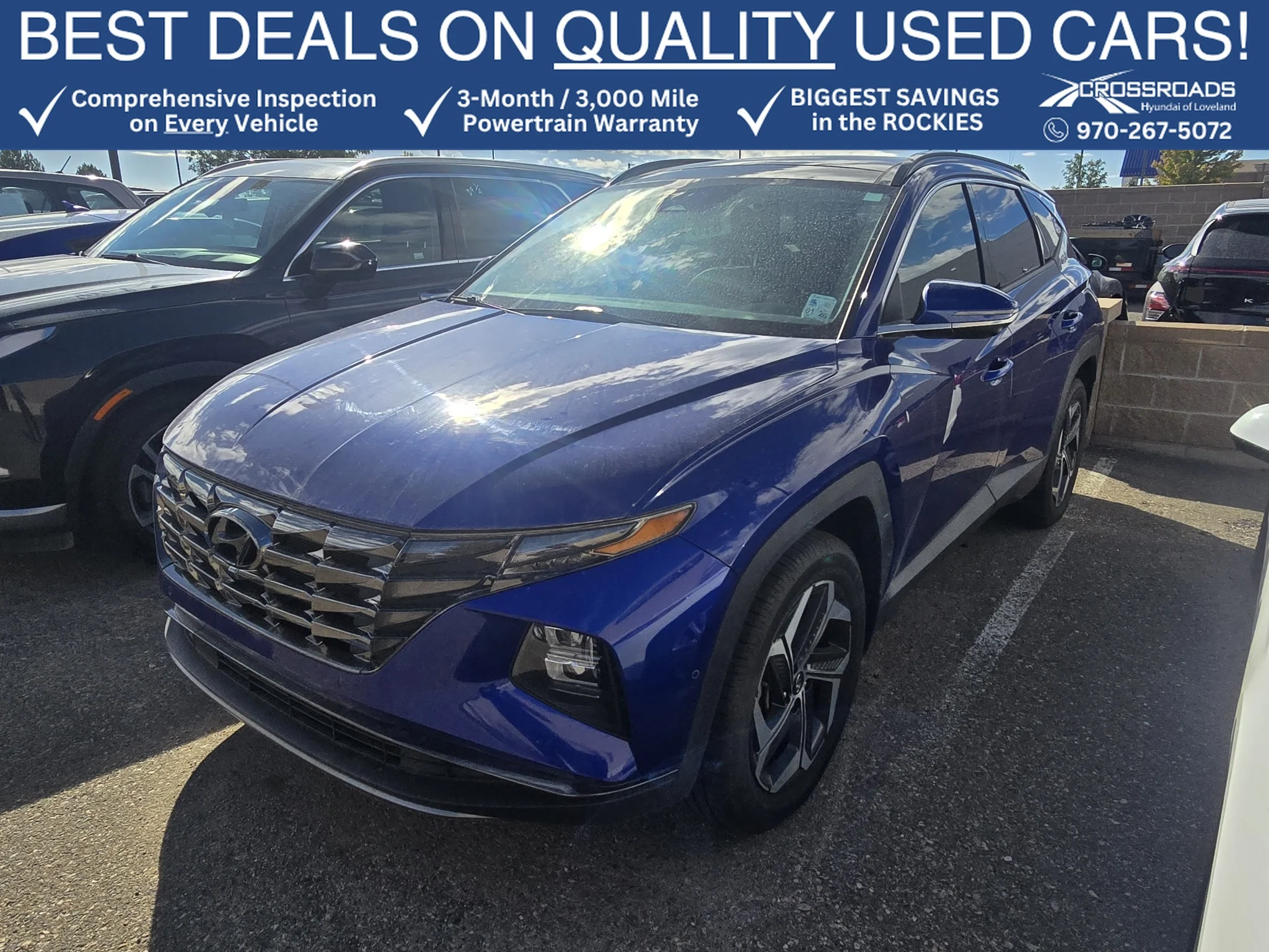 Used 2022 Intense Blue Hyundai Limited image 1