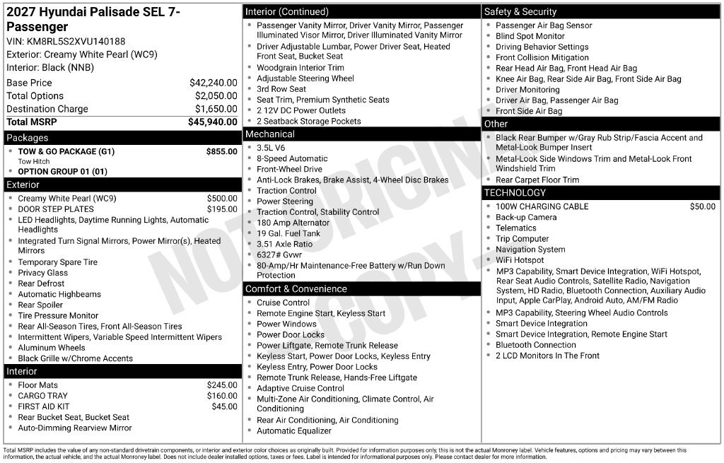New 2027 White Hyundai SEL FWD image 31