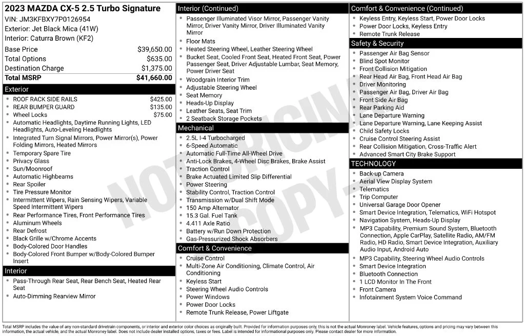 Certified Used 2023 Black Mazda 2.5 Turbo Signature image 3