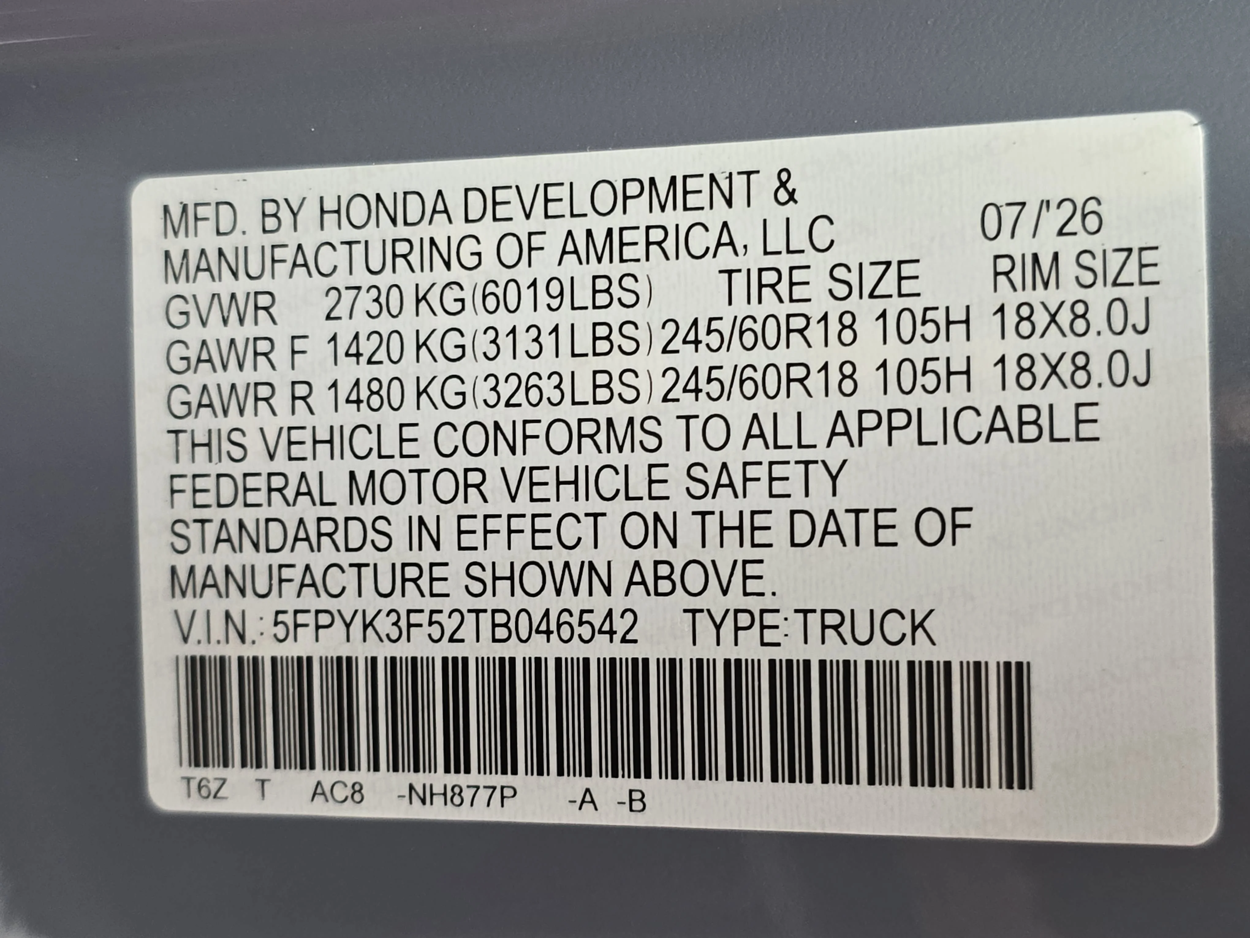 New 2026 Sonic Gray Pearl Honda RTL image 35