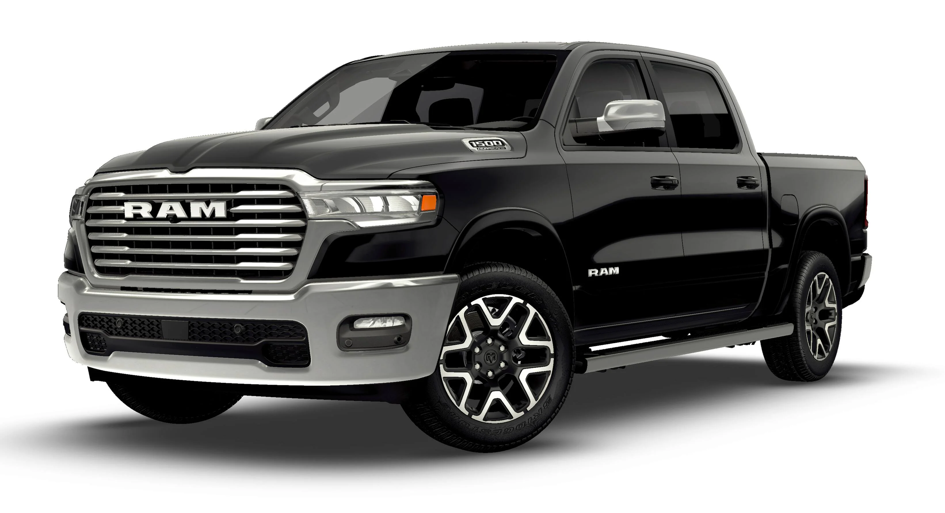 New 2026 Diamond Black Crystal Pearl Coat RAM Laramie Crew Cab 4x4 5