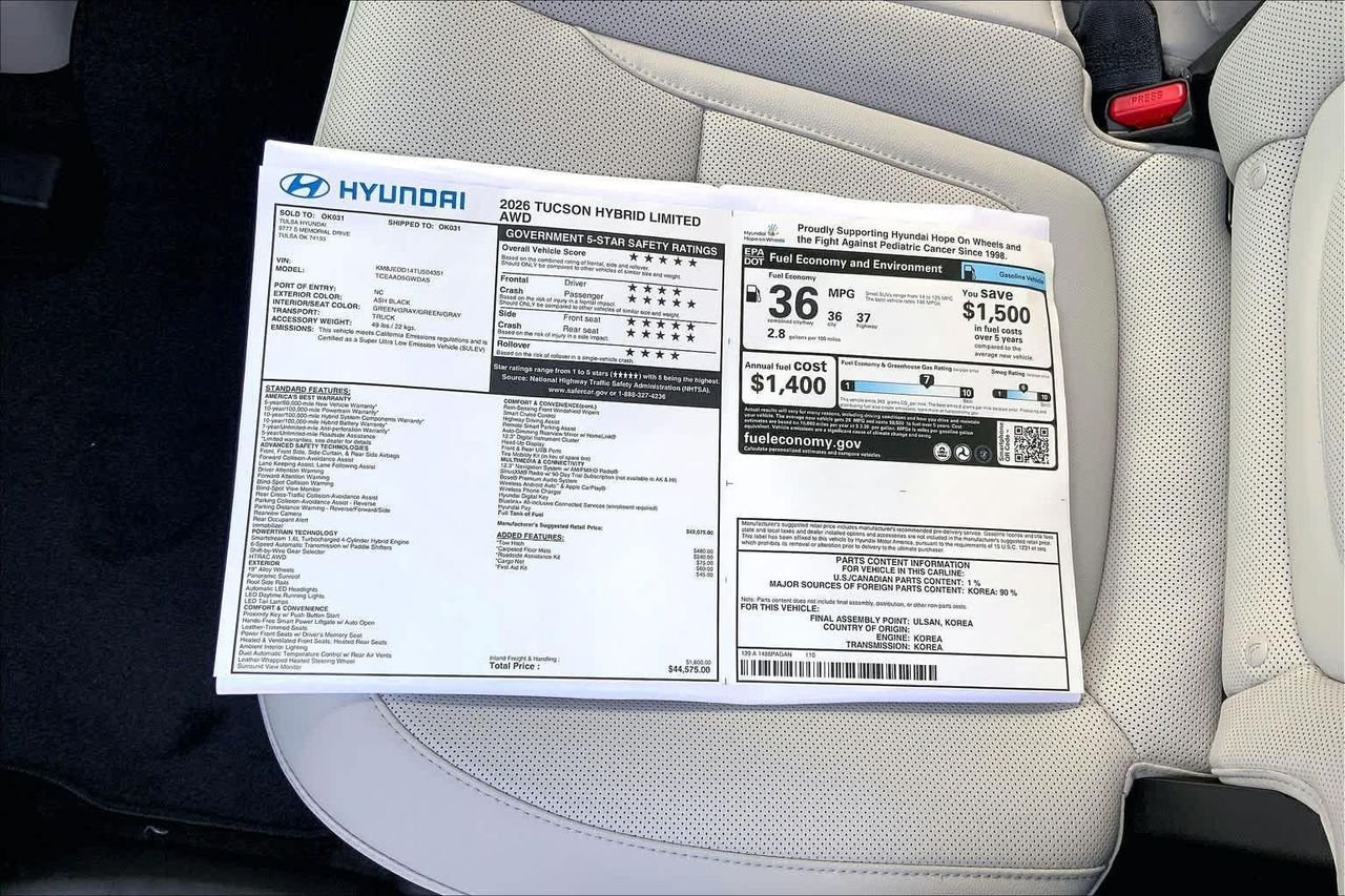New 2026 Ash Black Hyundai Limited image 18