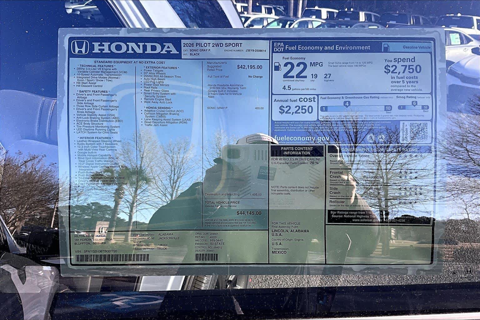 New 2026 Sonic Gray Pearl Honda 2WD Sport image 18