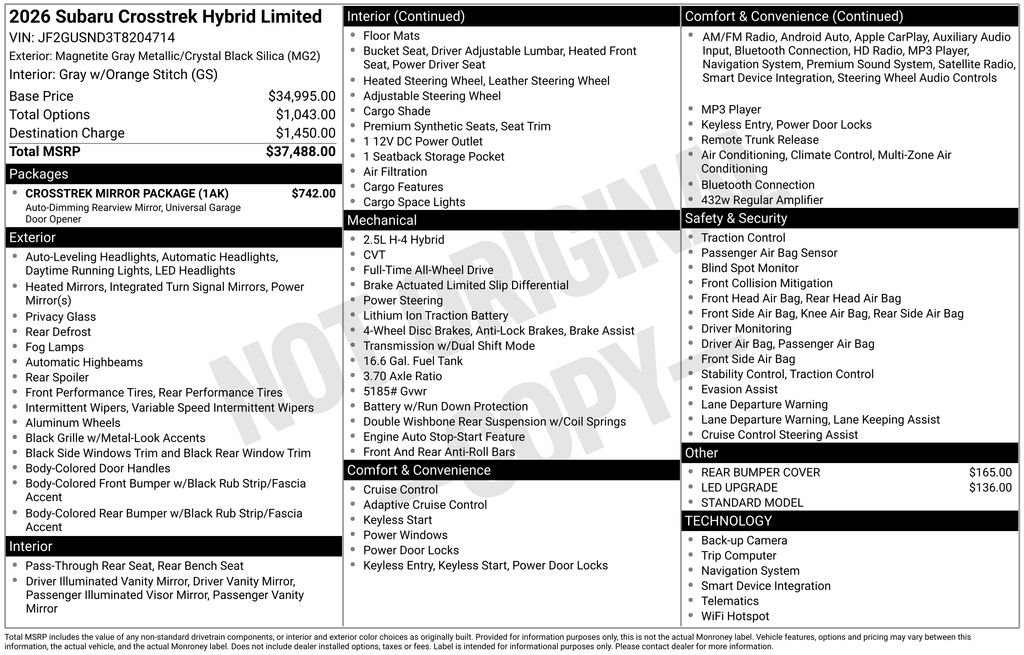 2026 Subaru Crosstrek Limited - Photo 41