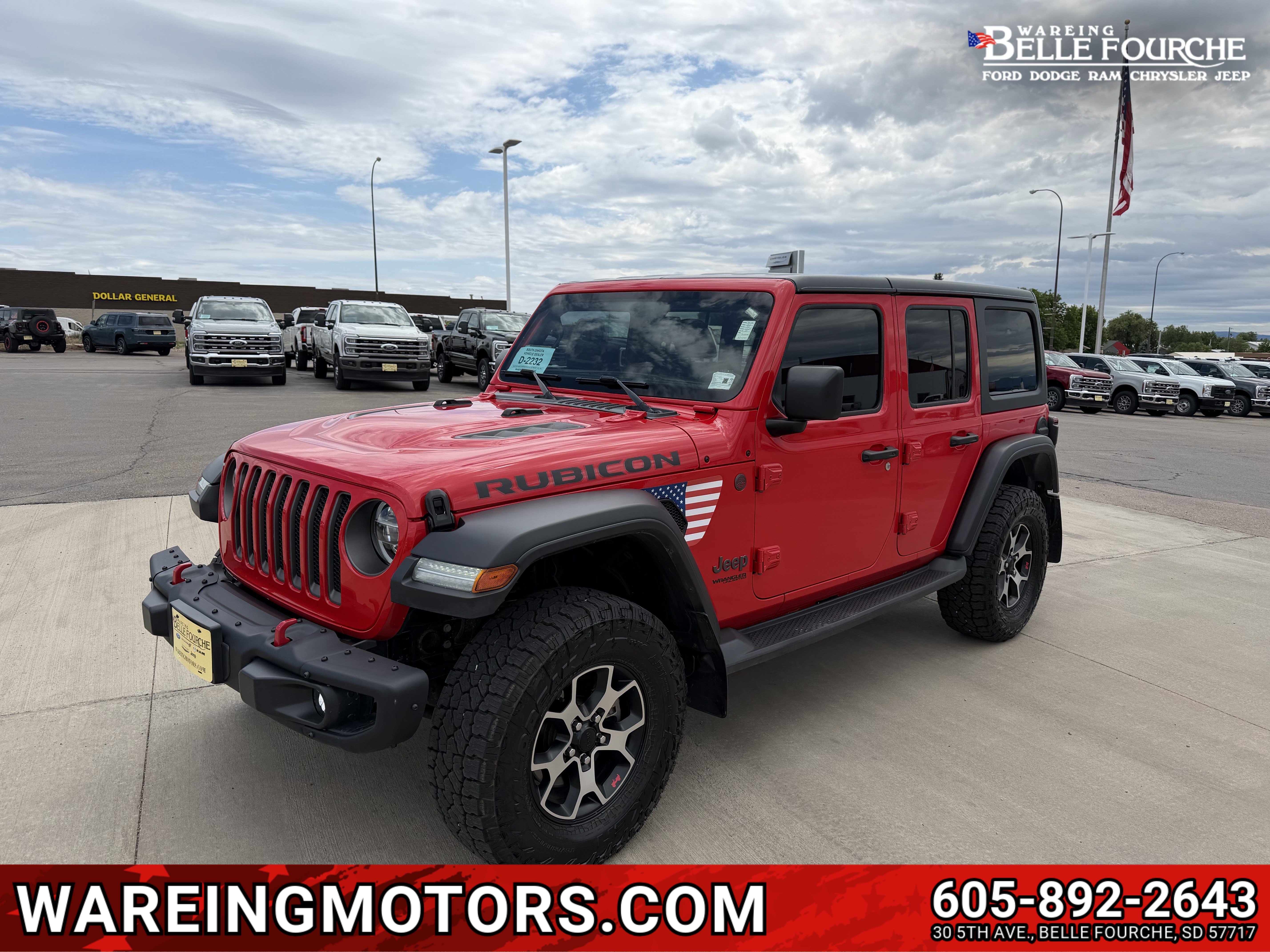 Used 2020 Firecracker Red Clearcoat Jeep Rubicon image 1