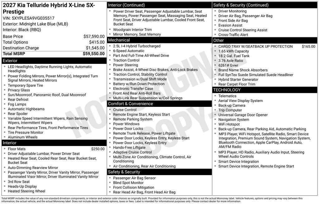 New 2027 Midnight Lake Blue Kia X-LINE SX PRESTIGE image 13
