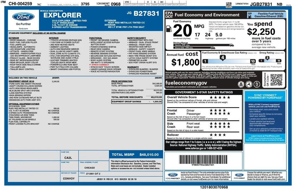 Used 2018 Red Ford Limited image 3