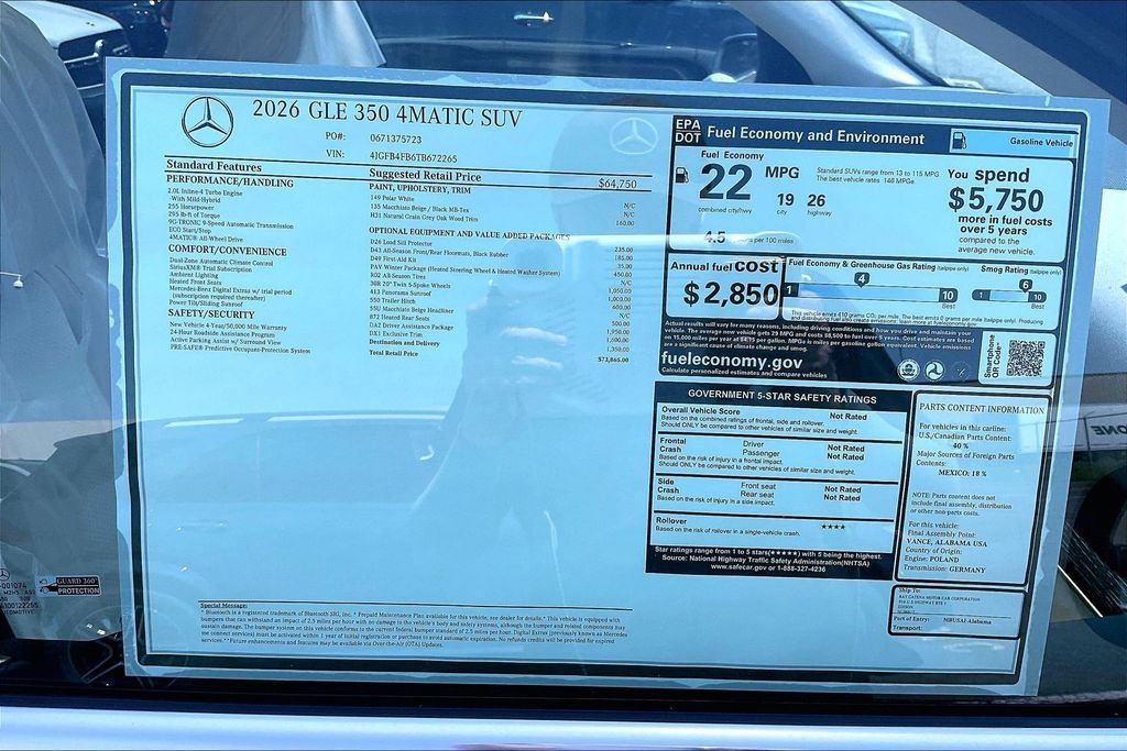 New 2026 Polar White Mercedes-Benz GLE 350 image 12