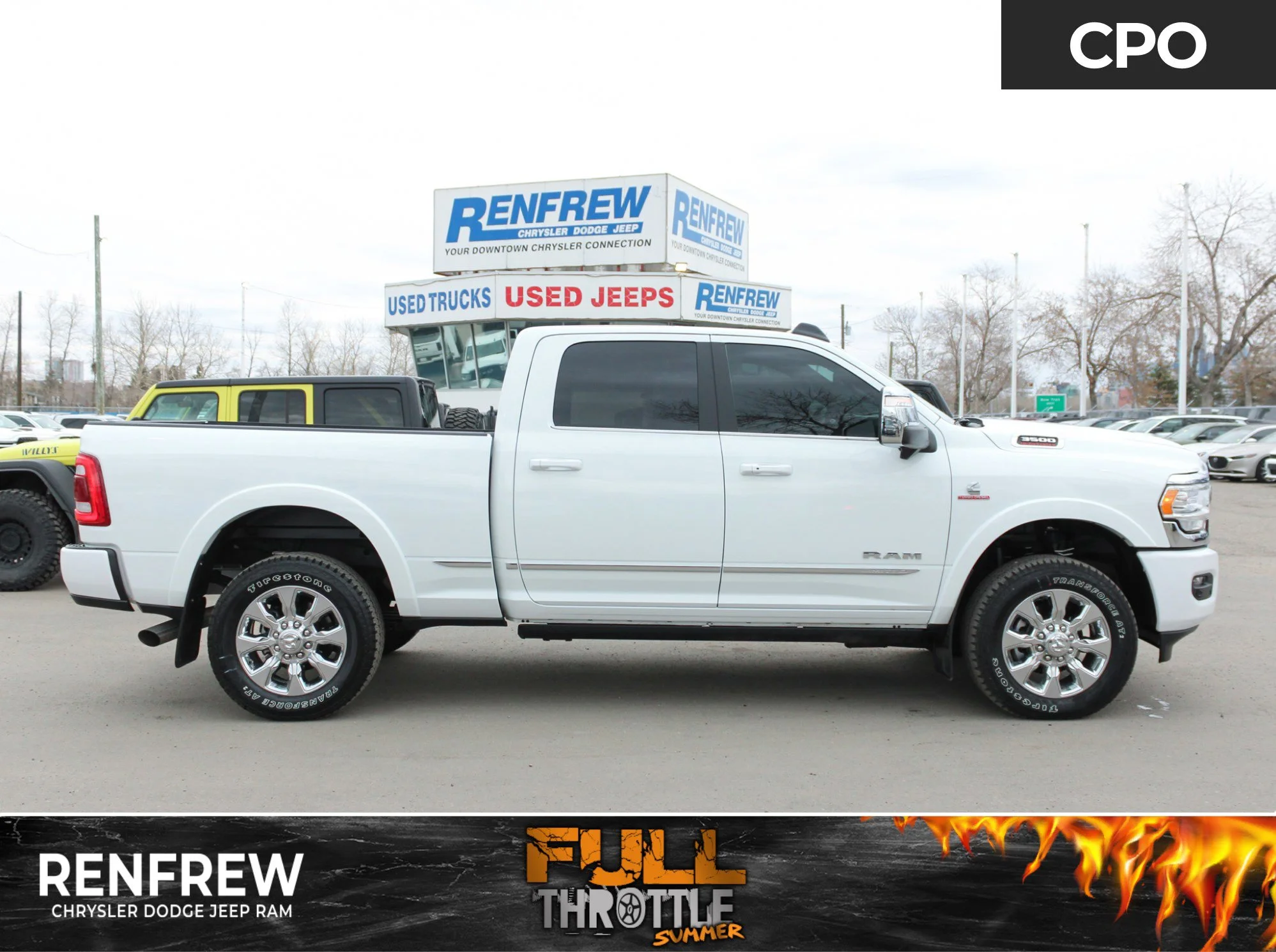 Certified Used 2024 White RAM Limited * No Accidents | Cummins | 5th Wheel & Gooseneck | Adaptive Cruise | Running Boards image 1