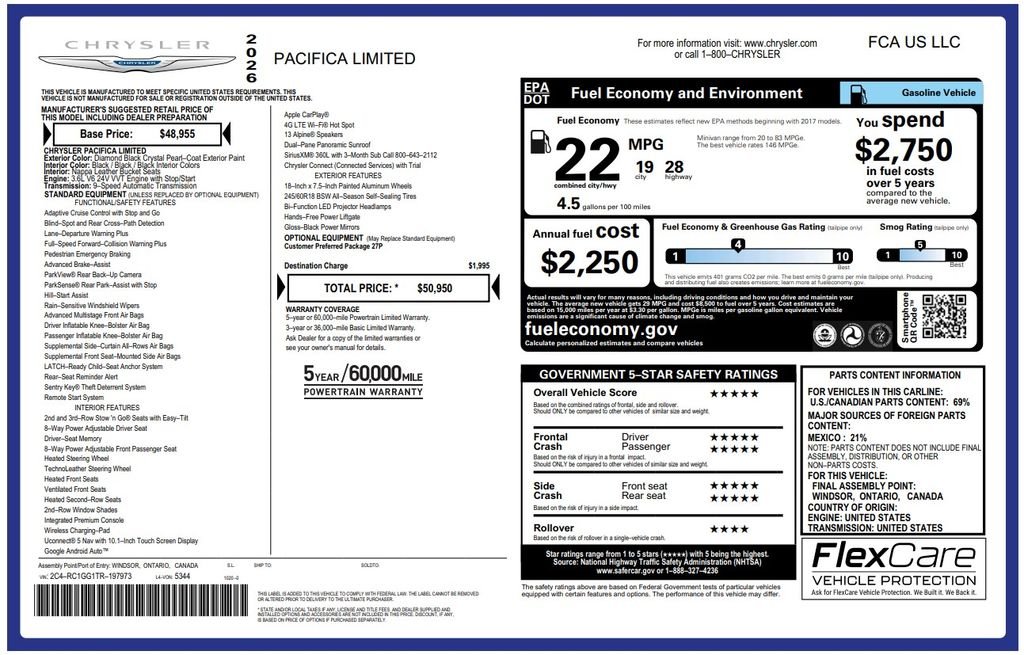 Certified Used 2026 Black Chrysler Limited image 4